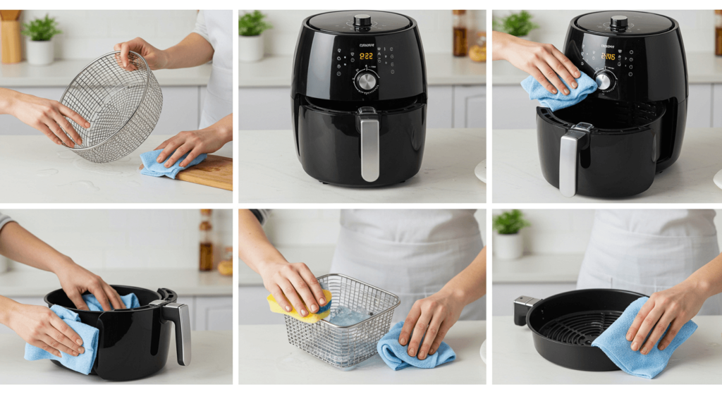 Step by step on how to Clean Air Fryer with Water and Soap